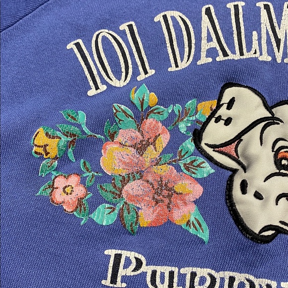 Disney Blue 101 Dalmatians Puppy Love Sweatshirt vintage - Picture 5 of 17
